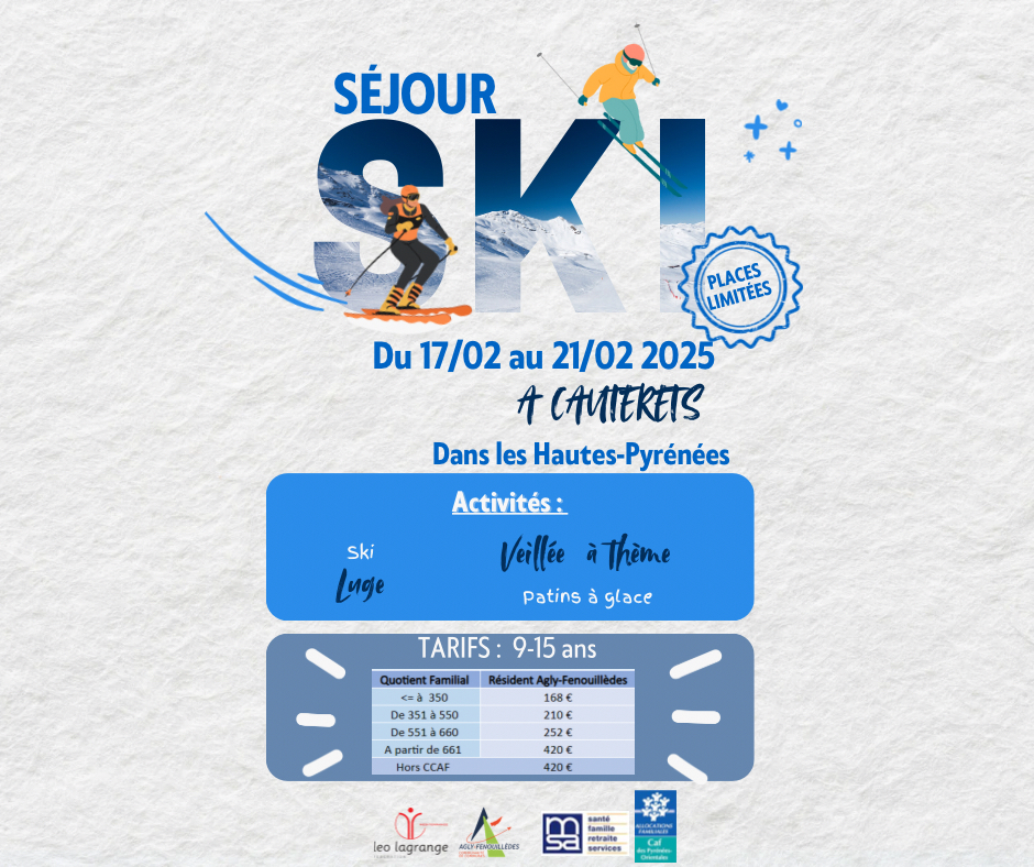 You are currently viewing SEJOUR SKI 2025 9/15 ANS